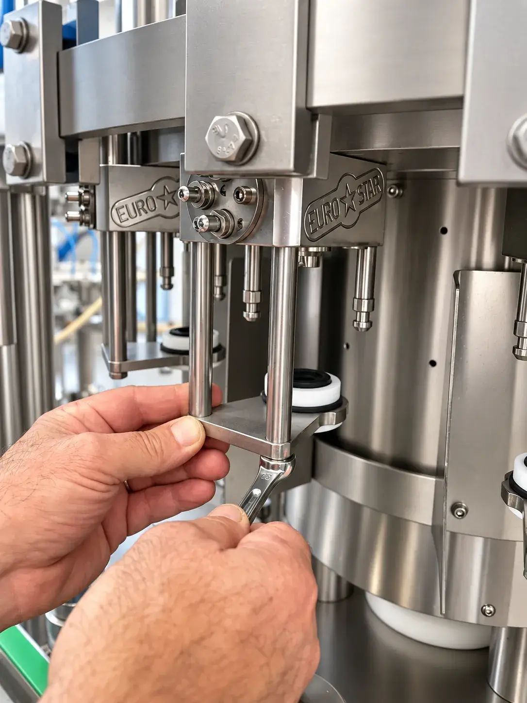 Tecnico Eurostar al lavoro su una macchina